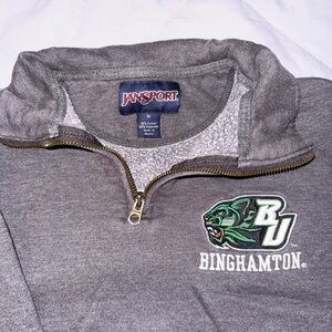 Jansport Binghamton Gray Quarter-Zip Sweatshirt